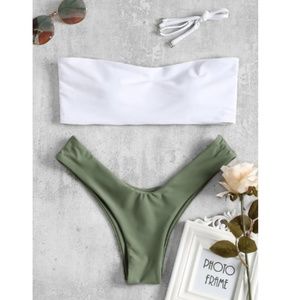 Two tone High Cut Bandeau - NEW